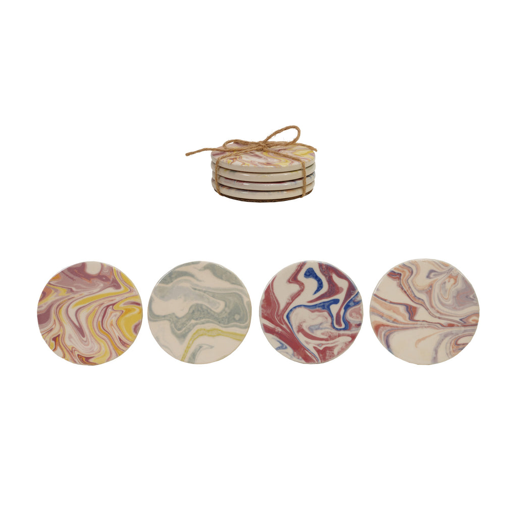 Bloomingville Stoneware Coasters - Thumbnail 2